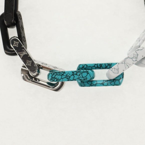 LOUIS VUITTON Chain Stone Bracelet metal Silver M1042L LV Auth 145596M