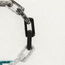 LOUIS VUITTON Chain Stone Bracelet metal Silver M1042L LV Auth 145596M-6