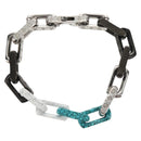 LOUIS VUITTON Chain Stone Bracelet metal Silver M1042L LV Auth 145596M-8