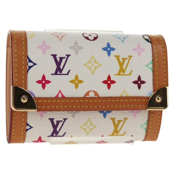 LOUIS VUITTON Multicolor Porte Monnaie Pla Coin Purse White M92657 Auth 145599V