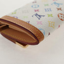 LOUIS VUITTON Multicolor Porte Monnaie Pla Coin Purse White M92657 Auth 145599V-15