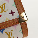 LOUIS VUITTON Multicolor Porte Monnaie Pla Coin Purse White M92657 Auth 145599V-8