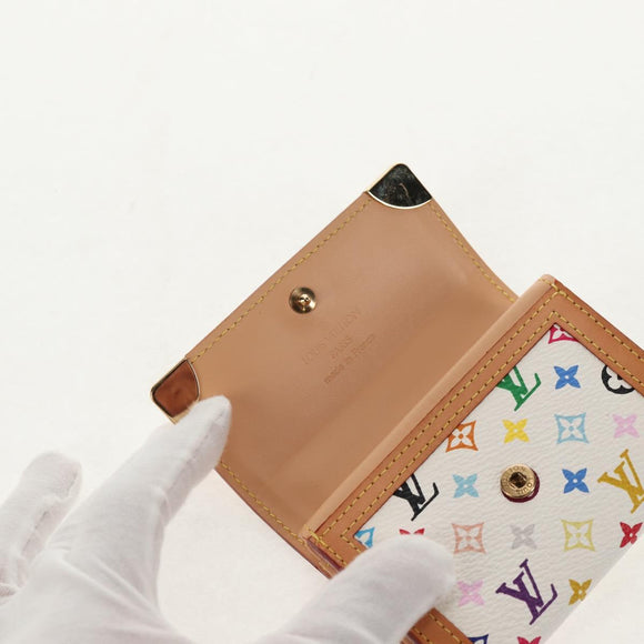 LOUIS VUITTON Multicolor Porte Monnaie Pla Coin Purse Wit M92657 Auth 145599V