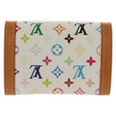LOUIS VUITTON Multicolor Porte Monnaie Pla Coin Purse White M92657 Auth 145599V-2
