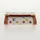 LOUIS VUITTON Multicolor Porte Monnaie Pla Coin Purse White M92657 Auth 145599V-6
