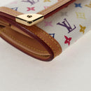 LOUIS VUITTON Multicolor Porte Monnaie Pla Coin Purse White M92657 Auth 145599V-7