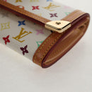 LOUIS VUITTON Multicolor Porte Monnaie Pla Coin Purse White M92657 Auth 145599V-14