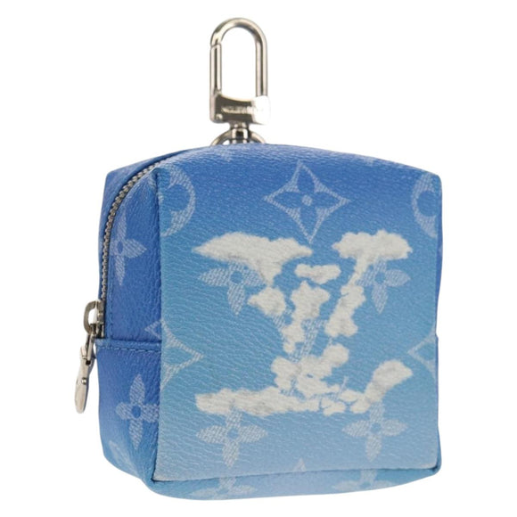 LOUIS VUITTON Monogram Clouds Bijoux Sac Squared Pouch Blue MP2792 Auth 145601SM