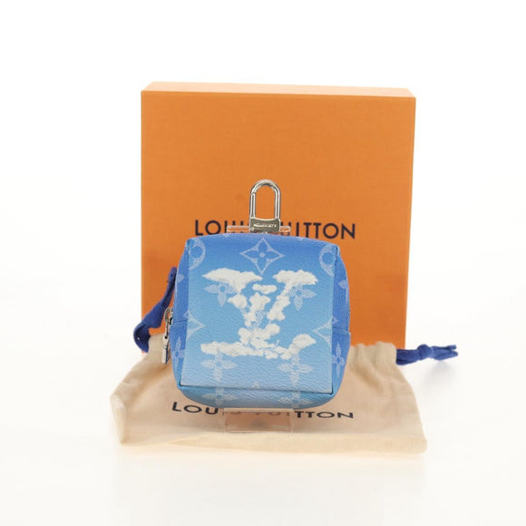 LOUIS VUITTON Monogram Clouds Bijoux Sac Squared Pouch Blau MP2792 Auth 145601SM