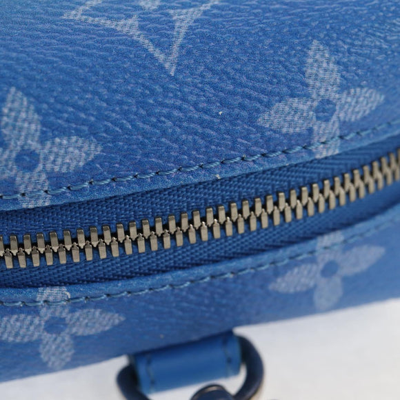 LOUIS VUITTON Monogram Clouds Bijoux Sac Squared Pouch Blau MP2792 Auth 145601SM