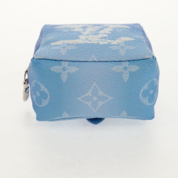 LOUIS VUITTON Monogram Clouds Bijoux Sac Squared Pouch Blau MP2792 Auth 145601SM