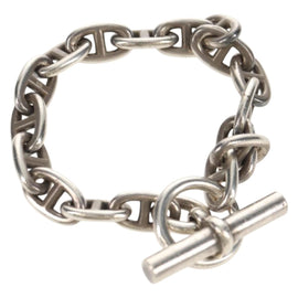 HERMES Chaine d'Ancre MM Bracelet Ag925 17 Links Silver Auth 145603AM