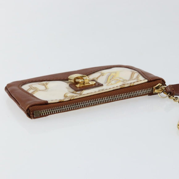 LOUIS VUITTON Monogram Charm Pochette Cles Coin Purse White M95164 Auth 145606