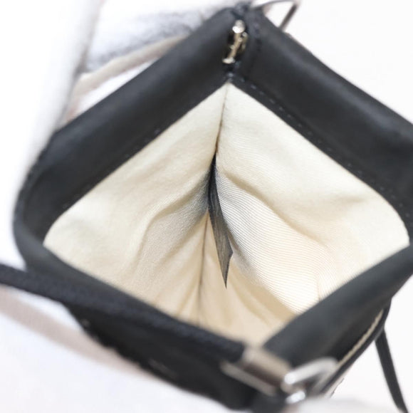 Maison Margiela Phone Shoulder Bag Leather Silver Black Auth 145607