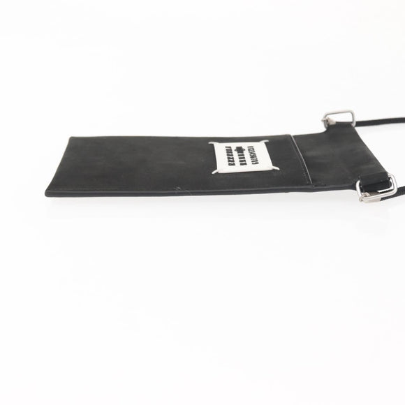 Maison Margiela Phone Shoulder Bag Leather Silver Black Auth 145607