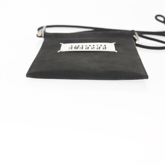 Maison Margiela Phone Shoulder Bag Leather Silver Black Auth 145607