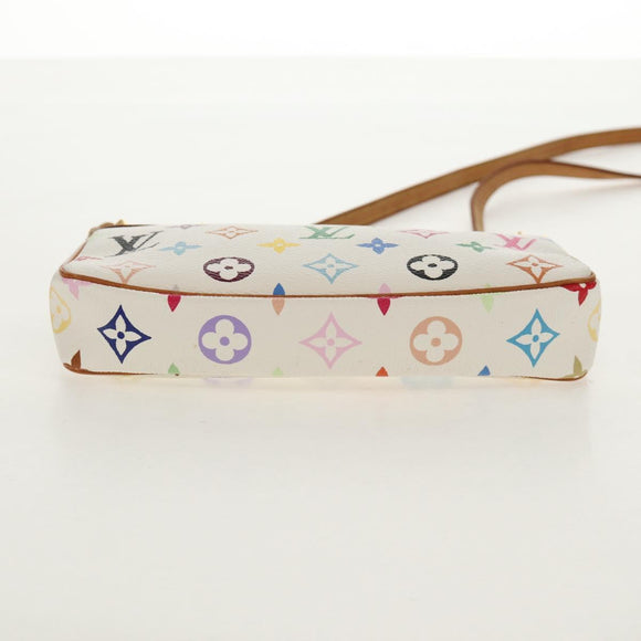 LOUIS VUITTON Multicolor Pochette Accessoires Pouch White M92649 LV Auth 145617A