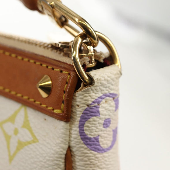LOUIS VUITTON Multicolor Pochette Accessoires Pouch White M92649 LV Auth 145617A