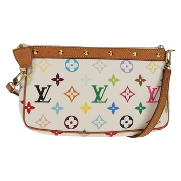 LOUIS VUITTON Multicolor Pochette Accessoires Pouch White M92649 LV Auth 145617V