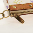 LOUIS VUITTON Multicolor Pochette Accessoires Pouch White M92649 LV Auth 145617A-23