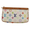 LOUIS VUITTON Multicolor Pochette Accessoires Pouch White M92649 LV Auth 145617A-2