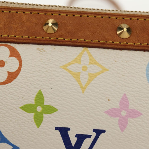 LOUIS VUITTON Multicolor Pochette Accessoires Pouch White M92649 LV Auth 145617A