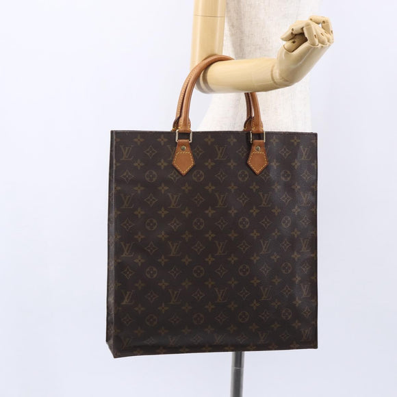 LOUIS VUITTON Monogram Sac Plat Hand Bag M51140 LV Auth 145619