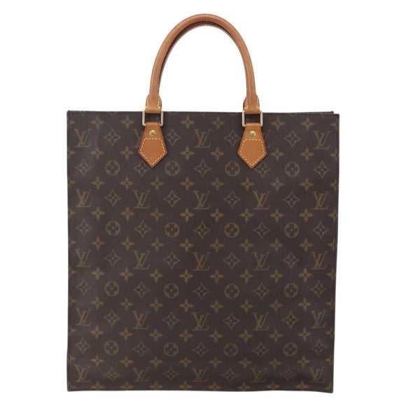 LOUIS VUITTON Monogram Sac Plat Hand Bag M51140 LV Auth 145619