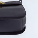 Salvatore Ferragamo Gancini Shoulder Bag Leather Navy Gold Auth 145622-15