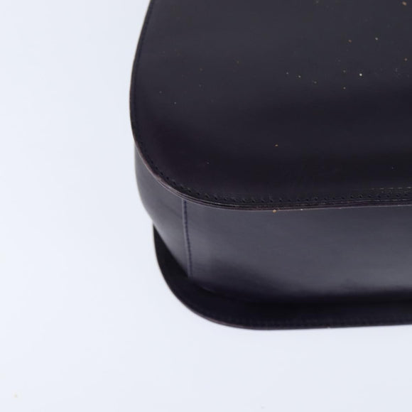 Salvatore Ferragamo Gancini Shoulder Bag Leather Navy Gold Auth 145622