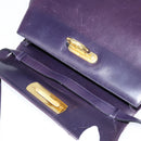 Salvatore Ferragamo Gancini Shoulder Bag Leather Navy Gold Auth 145622-9