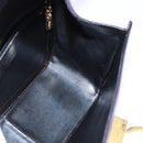 Salvatore Ferragamo Gancini Shoulder Bag Leather Navy Gold Auth 145622-19