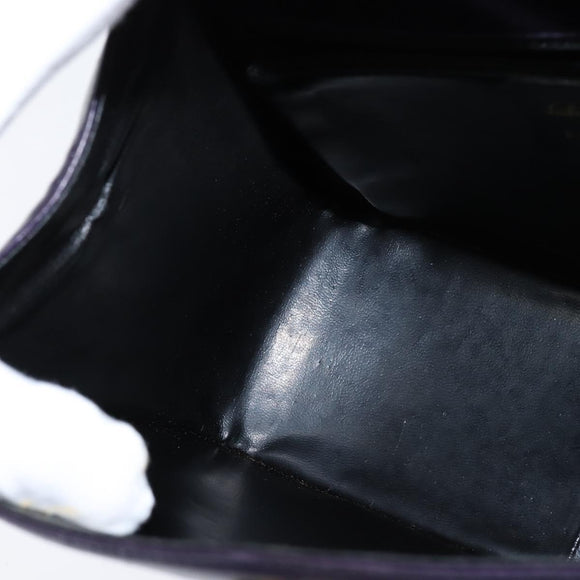 Salvatore Ferragamo Gancini Shoulder Bag Leather Navy Gold Auth 145622