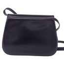 Salvatore Ferragamo Gancini Shoulder Bag Leather Navy Gold Auth 145622-2