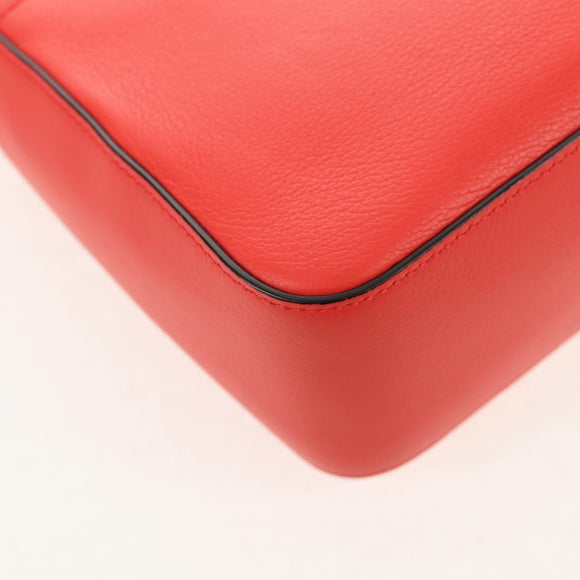 Salvatore Ferragamo Gancini Shoulder Bag Leather Red Gold Auth 145623V