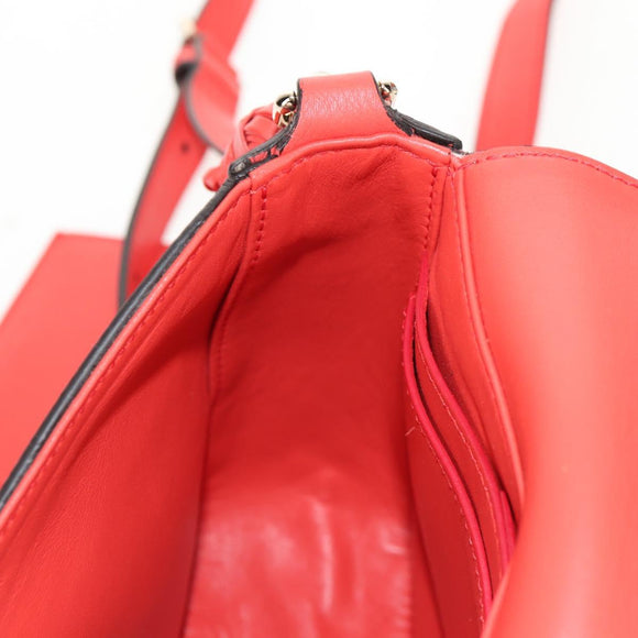 Salvatore Ferragamo Gancini Shoulder Bag Leather Red Gold Auth 145623V