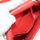 Salvatore Ferragamo Gancini Shoulder Bag Leather Red Gold Auth 145623V-24