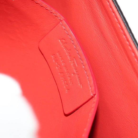 Salvatore Ferragamo Gancini Shoulder Bag Leather Red Gold Auth 145623V