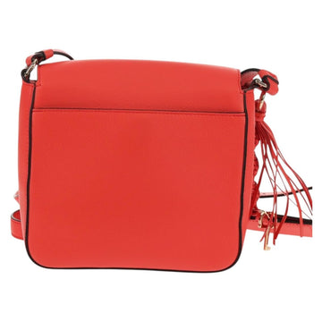 Salvatore Ferragamo Gancini Shoulder Bag Leather Red Gold Auth 145623V - 0