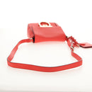 Salvatore Ferragamo Gancini Shoulder Bag Leather Red Gold Auth 145623V-7