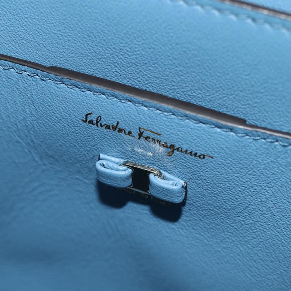 Salvatore Ferragamo Vala Hand Bag Leather 2way Multicolor Gold Auth 145624SAV