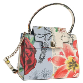 Salvatore Ferragamo Vala Hand Bag Leather 2way Multicolor Gold Auth 145624SAV