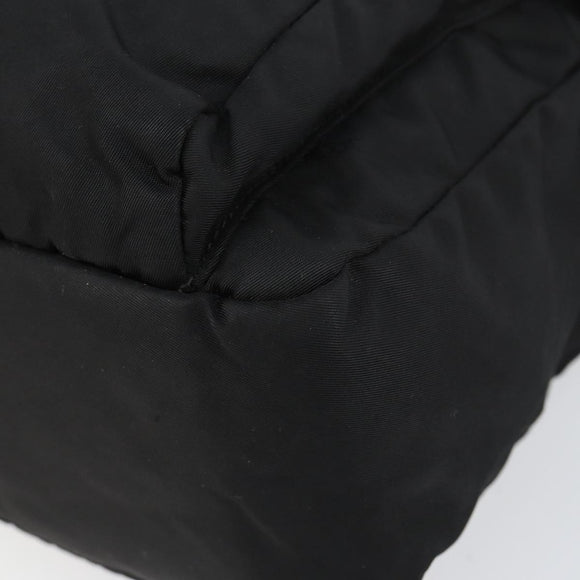 PRADA Shoulder Bag Nylon Black Gold Auth 145625