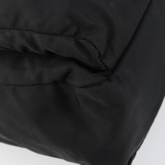 PRADA Shoulder Bag Nylon Black Gold Auth 145625