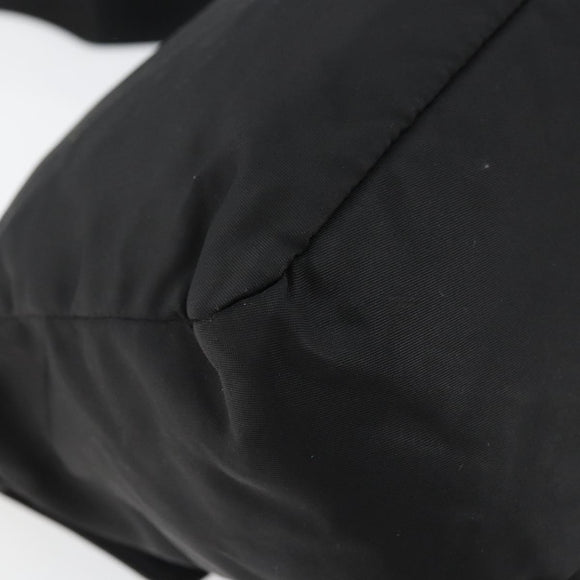 PRADA Shoulder Bag Nylon Black Gold Auth 145625