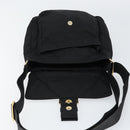 PRADA Shoulder Bag Nylon Black Gold Auth 145625-10