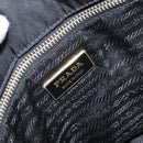 PRADA Shoulder Bag Nylon Black Gold Auth 145625-19