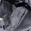 PRADA Shoulder Bag Nylon Black Gold Auth 145625-11