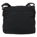 PRADA Shoulder Bag Nylon Black Gold Auth 145625-2
