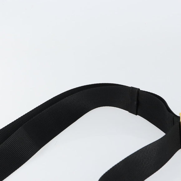 PRADA Shoulder Bag Nylon Black Gold Auth 145625